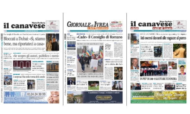 Il Canavese e Il Giornale di Ivrea (del 4 marzo) in edicola. Ecco le prime pagine