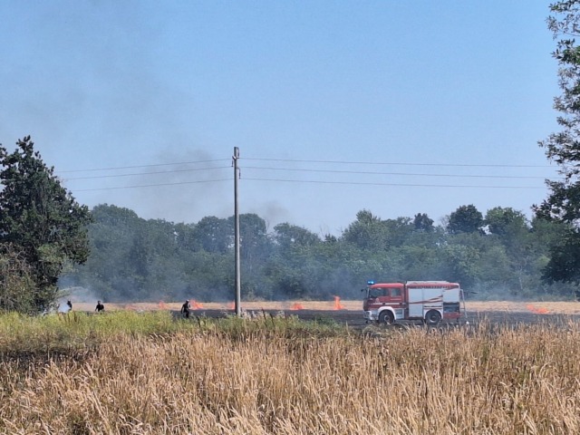Incendio a Leini: fiamme in via Volpiano, a fuoco ettari di terreni agricoli e siepi