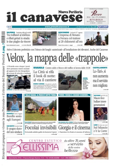 Il Canavese di Rivarolo è in edicola oggi, mercoledì 22 luglio