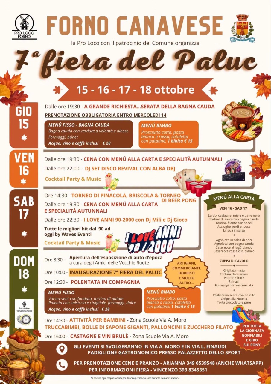 A Forno Canavese, la 7ª Fiera del Paluc